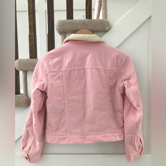 Gap Girls Pink Corduroy Sherpa cropped Jacket Size 14 - Picture 2 of 7